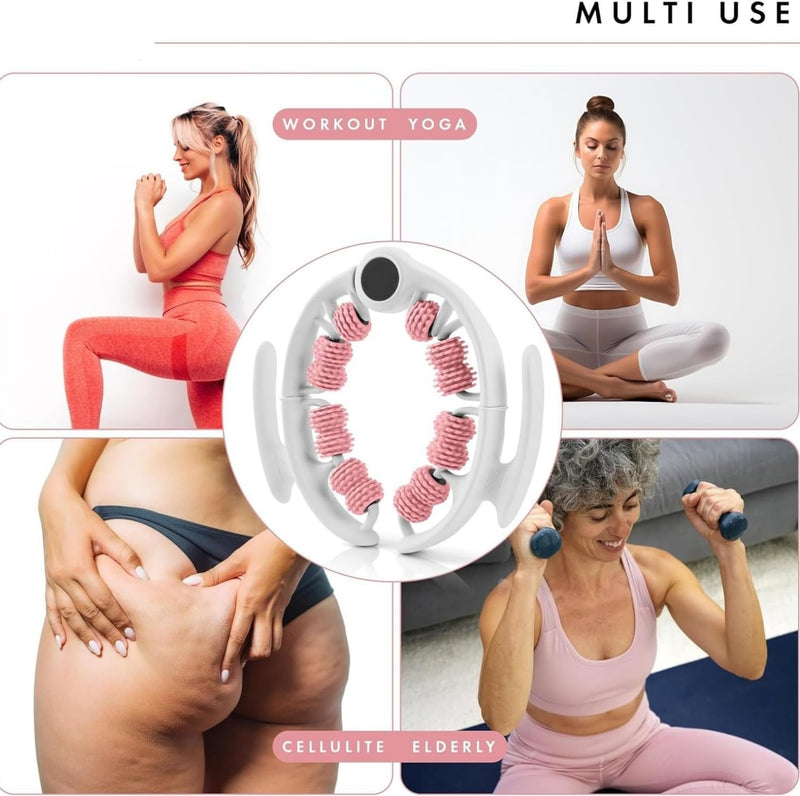 LIFE HACKS Manual Cellulite Massager Roller for Legs, Thighs & Arms Detachable Handheld Body Massage Tool for Lymphatic Drainage, Skin Firming & Smoother Appearance