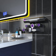 Storage Holder for Dyson Airwrap Curling Iron New Complete, Metal Wall Mount for Dyson Air Wrap Accessories Organizer with Non-Slip Silicone Pad for Bathroom Bedroom Hair Salon Barbershop