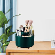 WEZCHUGHAOL Makeup Brush Holder Organizer, 360 Rotating Cosmetic Organizer, 5 Slot Make up Brushes Cup, for Vanity Decor, Bathroom Countertops, Desk Storage Container, Cosmetic Display Cases (White)