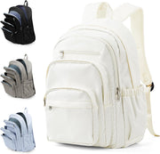 WEPOET Backpack Women Men School Backpack Large with Many Compartments Waterproof Backpack Lightweight for School Backpack Teenager Daypacks Backpack for Boys Girls, A2-beige, Rucksack Backpacks