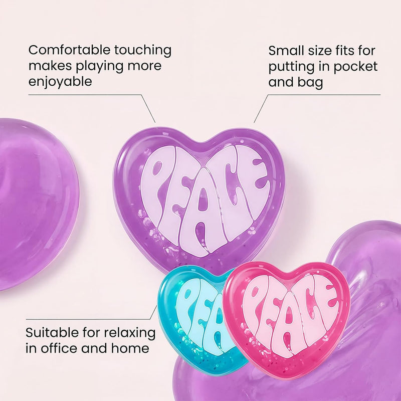 SLEEPHEADColor Changing Love Heart Sugar Ball Heart Stress Ball Love Shape Squishy Toy Fidget Sensory Toys Stress Relief Squishies Squeeze Gifts for Adults Birthday Party Favors Anxiety Relaxing