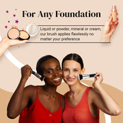 KESHIMA Flat Top Retractable Makeup Brush - Premium Retractable Kabuki Brush, Blush Brush, Foundation Brush for Liquid Makeup, Powder and Cream