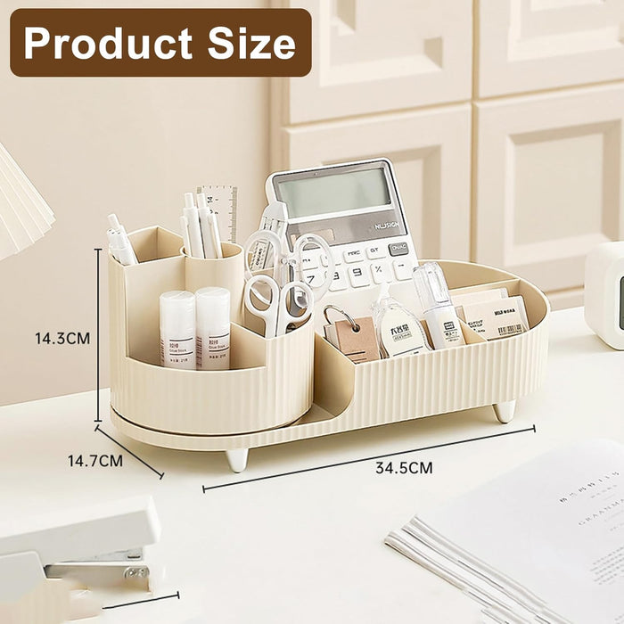 NBLE 360° Rotating Makeup Organizer,Cosmetic Display Case,Cosmetic Organizer Countertop,Makeup Brush Organizer,Vanity & Bathroom Organizer for Skincare, Perfume, Cosmetic, Beauty, Make up (White)
