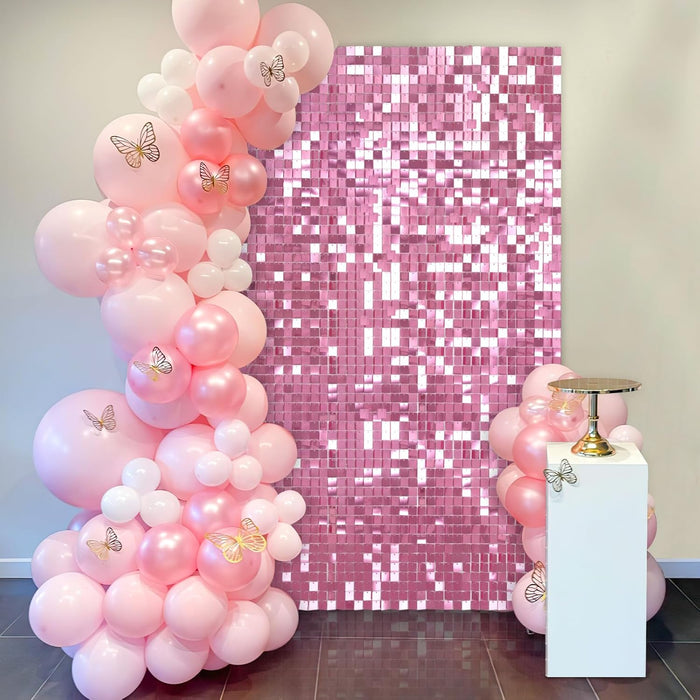 LuoluoHouse Shimmer Wall Panel Sequin Backdrop 36 Panel Birthday Wedding Background Decoration Walls Anniversary Engagement Decorations