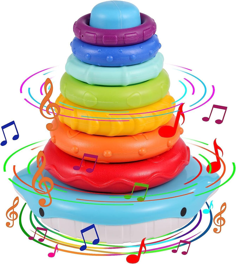 Stacking Rings Baby Toys 6 to 12 Months,Stacking Toys for Toddlers 1-3,Sensory Montessori Toys for 1 Year Old,Fine Motor Skills Educational Toys,Infant Toys Gifts for 1 2 3 Year Old Boy Girl