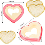 Sandwich Cutter and Sealer for Kids Lunch, PP Bread Maker with Heart, Square Shapes, DIY Crust Remover and Cookie Cutter,Ideal for Boys and Girls Lunch Boxes and Bento Boxes,2 PCS
