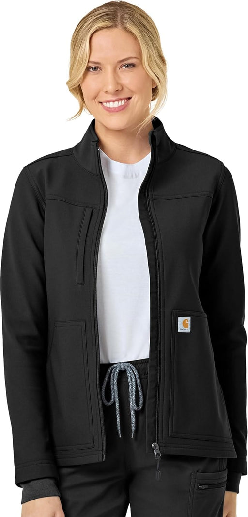 Scrubs C81023 Women's Rugged Flex Modern Fit Bonded Fleece Ja - Black