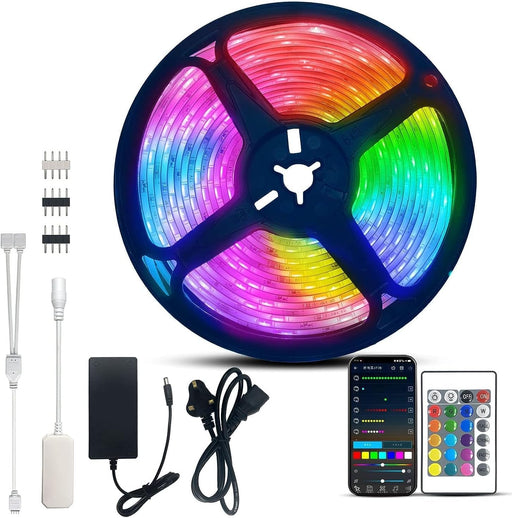 LED Strips Lights 5M with Remote, Led Lights Strip Music Sync, Flexible RGB Color Changing Led Lights Kit for Bedroom, DIY Color Options LED Strip for Home Decoration, Bar, Kitchen, Party - 5M