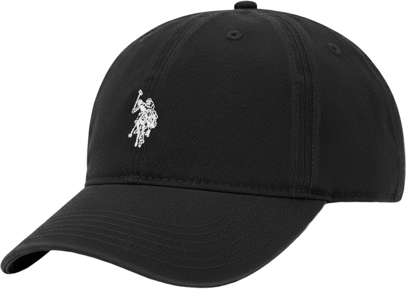 mens U.s Polo Assn. Cotton Adjustable Curved Brim Baseball Cap With Embroidered Small Pony Logo Baseball Cap (pack of 6) - Black