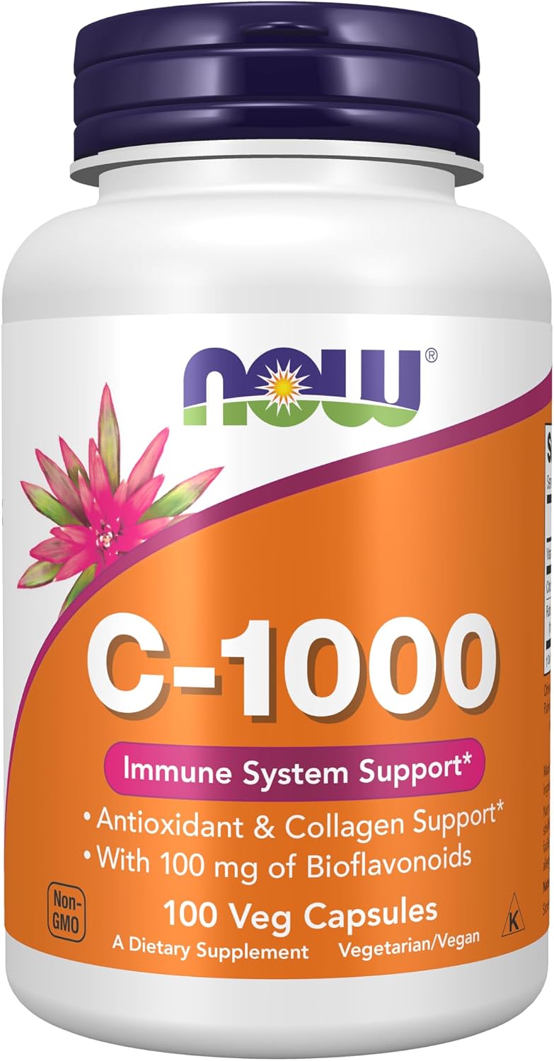 Foods Vitamin C-1000 with 100 mg Bioflavonoids Immune Support & Antioxidant Protection & Collagen Formation & Overall Wellness 100 Veg Capsules
