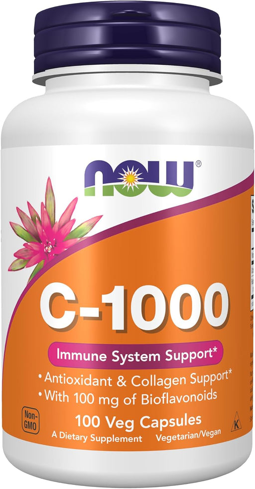 Foods Vitamin C-1000 with 100 mg Bioflavonoids Immune Support & Antioxidant Protection & Collagen Formation & Overall Wellness 100 Veg Capsules