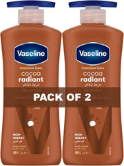 Body Lotion Cocoa Radiant with Cocoa Butter, Non-Greasy Formula, Restores Glow To Dull, Dry Skin, 400ml - 2 x 400ml