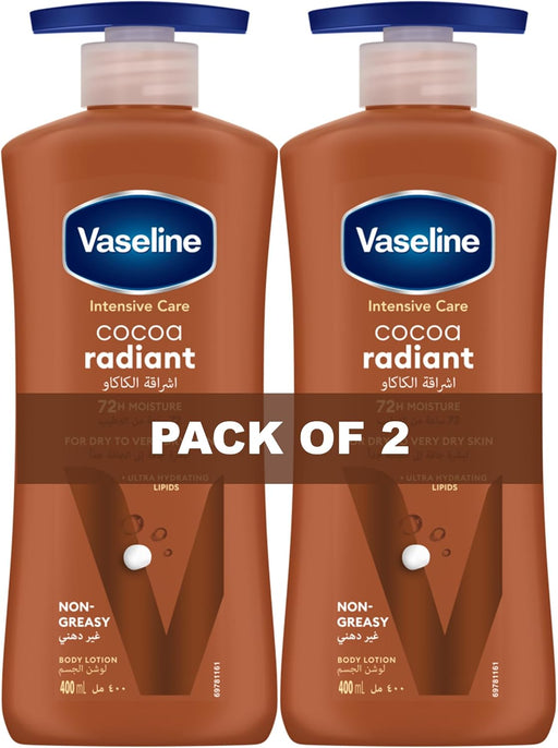 Body Lotion Cocoa Radiant with Cocoa Butter, Non-Greasy Formula, Restores Glow To Dull, Dry Skin, 400ml - 2 x 400ml