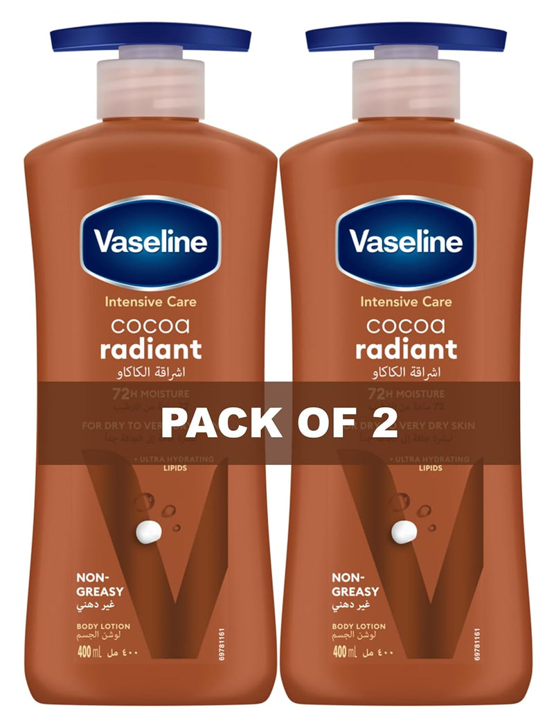 Vaseline Cocoa Radiant Body Lotion, 2 X 400ml