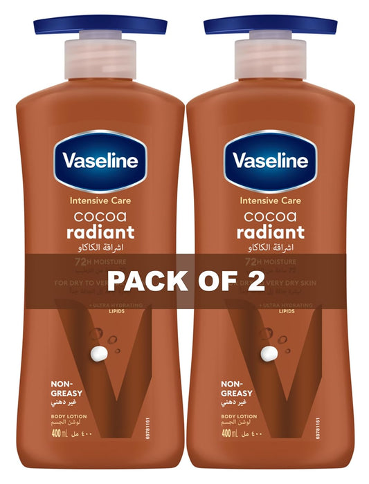 Vaseline Cocoa Radiant Body Lotion, 2 X 400ml