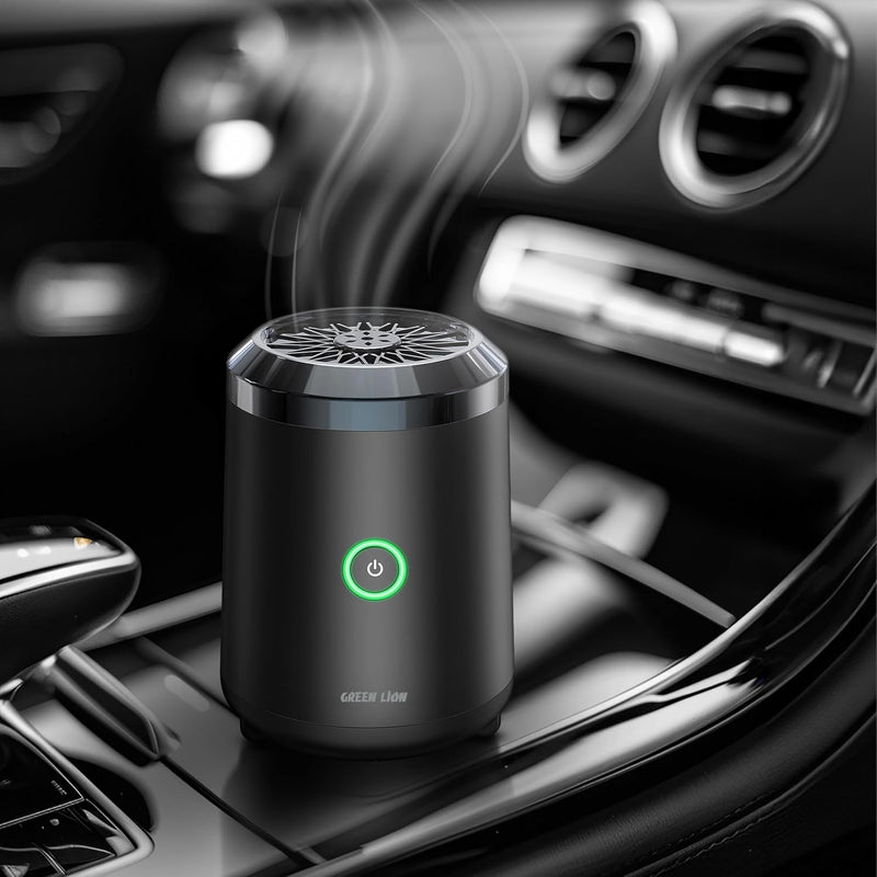 Green Lion Smart Bakhour Rechargeable Electric Car Incense Burner, USB-C Portable Mini Burner, Aluminum Alloy Design, Strong Power for Fast Burning, Long-Lasting Fragrance - Green