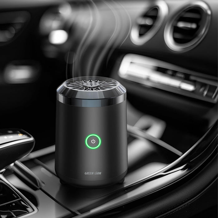 Green Lion Smart Bakhour Rechargeable Electric Car Incense Burner, USB-C Portable Mini Burner, Aluminum Alloy Design, Strong Power for Fast Burning, Long-Lasting Fragrance - Green