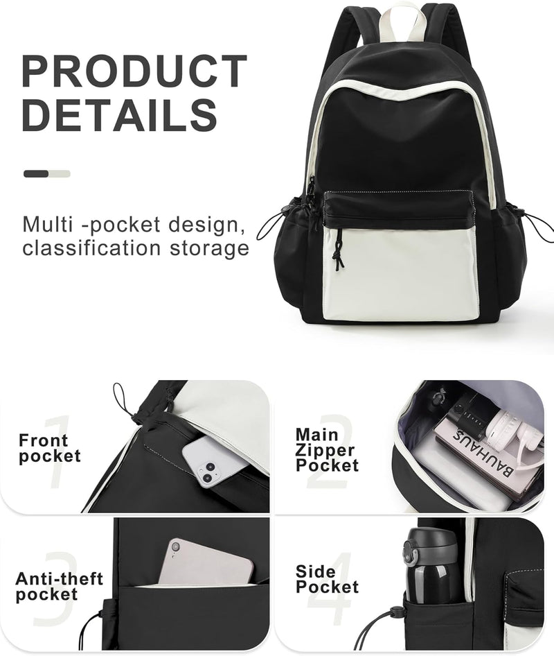 VECAVE Lightweight Casual Laptop Backpack Purse for Women,Travel Backpack with laptop compartment