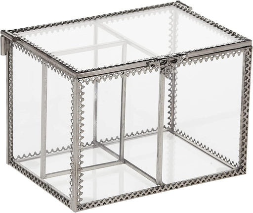 Putwo MakEUp Organizer Vintage 4 Sections Brushes Holder Make Up Storage With Free White Pearls - Cotton Pads Holder