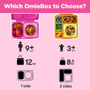 OmieBox UP bento Box for Kids Insulated Lunch Box Leak Proof Vacuum Insulated Thermal Food jar Cooler ice Pack 2 Compartments (Pop Pink)