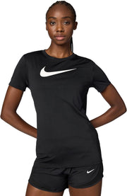 Women W Nk Df Tee Rlgnd Hbr Top - BLACK