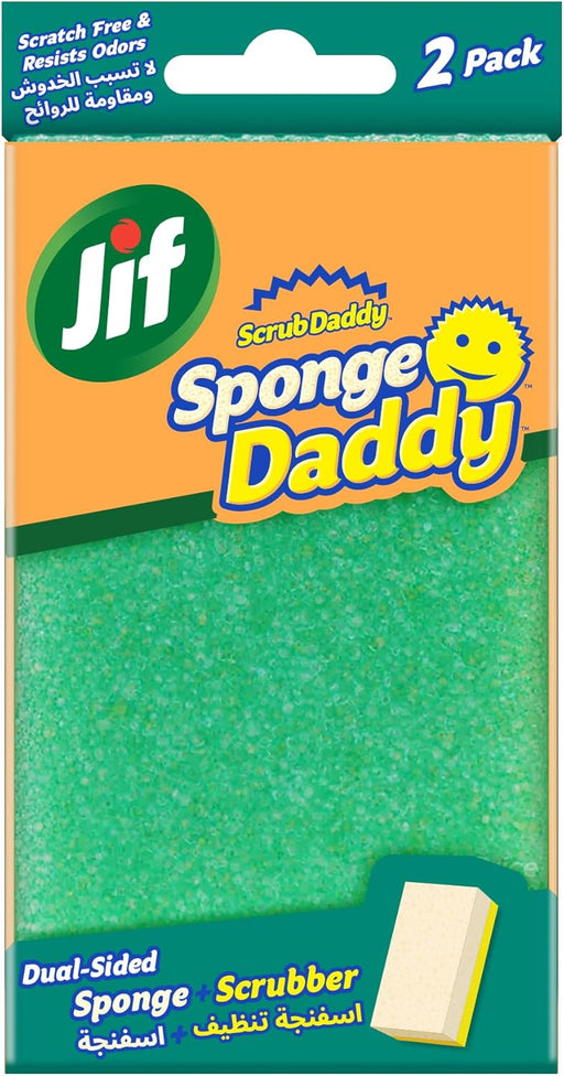 Scrub Daddy Sponge Daddy, Dual Side Sponge + Scrub, 2 Pieces