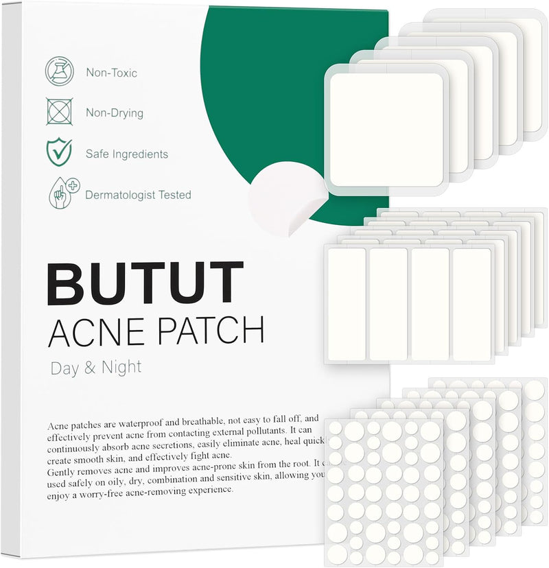 BUTBU 265 Pieces Pimple Pimple Pimple Patches Invisible Pimple Pimple Pimple Patches 2-in-1 with Tea Tree Oil Salicylic Acid Day and Night Waterproof and Breathable Get Rid of Acne Fast