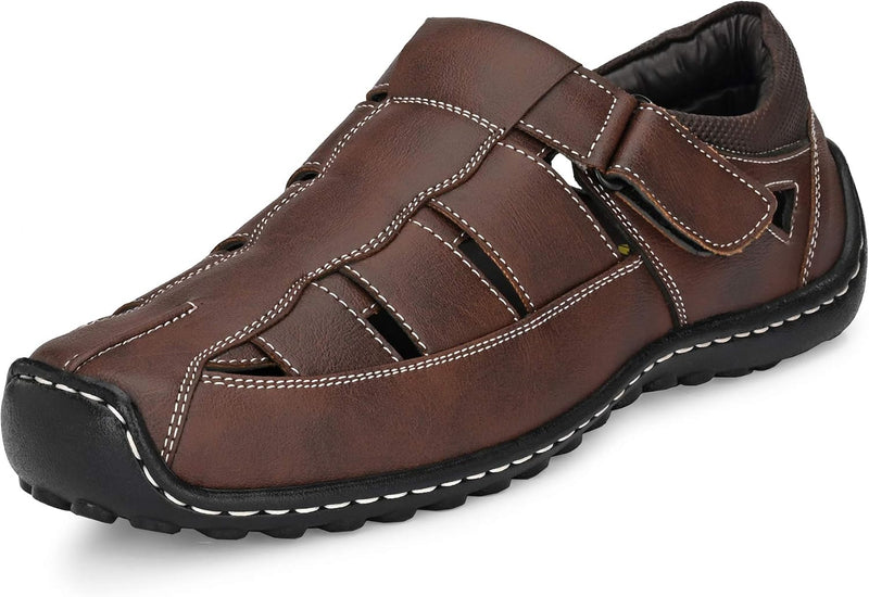 Men's Navy Fisherman Sandals - Coffee