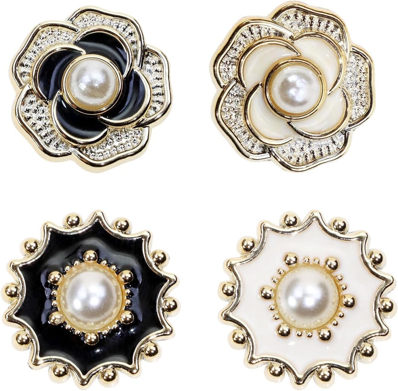 YACAISI Hijab Magnetic Pins 4Pcs Small Flower No-Snag Multi-Use Pinless Safety Button with Magnets for Women Girls Clothes Hat Decor
