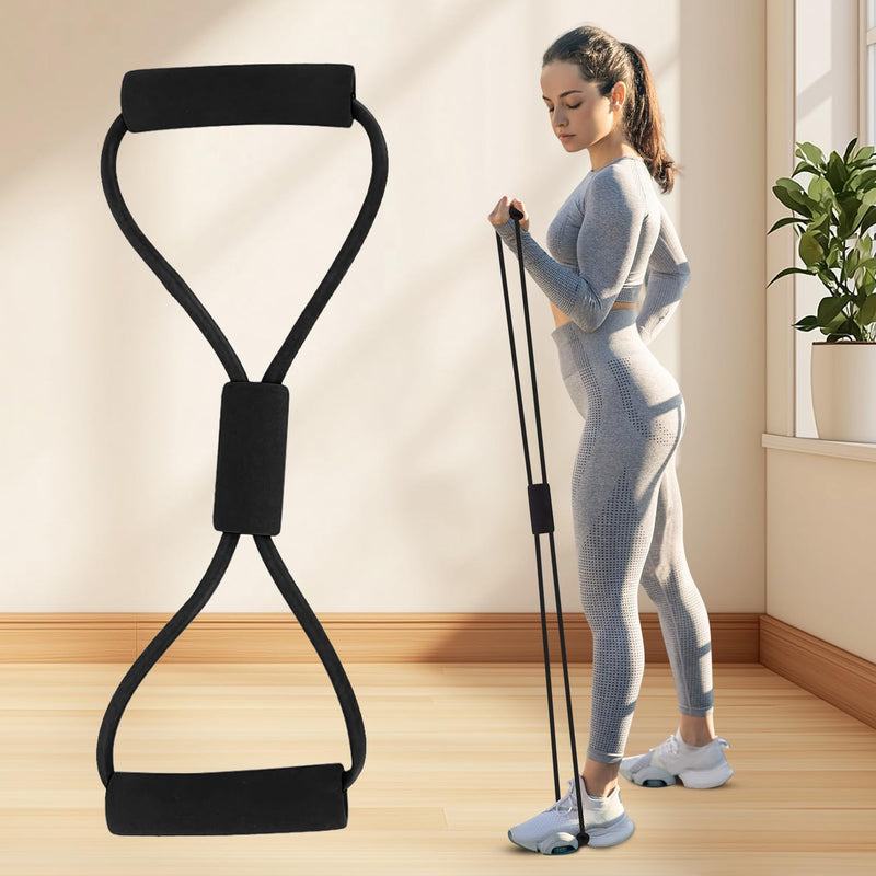 Necomi Fitness Resistance Band Set (15 pieces) with Handles, Shoulder Straps, Ankle Straps