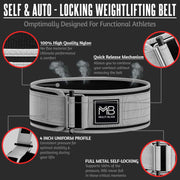 MULTI BLISS® Premium Quality Weight Lifting Gym Belt for Athletes, Olympic Training, Deadlift, Bodybuilding, WOD, Lifting Lumbar Support & Gym Workouts Belt for Men & Women (FreeGift Gym Keychain)