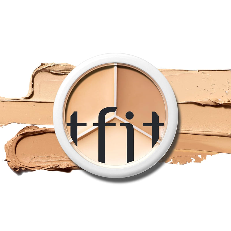 TFIT Cover Up Pro Concealer Palette - 3-in-1 Full Coverage Color Correcting Cream for Dark Circles, Spots, Puffiness (01 Neutral, 15g)