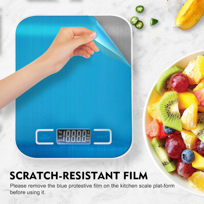 SKY-TOUCH Kitchen Scale, Multifunction Digital Food Scale for Baking, Cooking and Dieting, Kitchen Scale With LCD Display Stainless Steel Platform, Ultra Slim,Tare Function