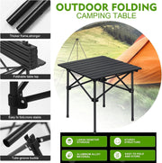 SKY-TOUCH Outdoor Camping Folding TableLightweight Folding with Aluminum Top and Carry Bag, Easy to Carry, Perfect for Outdoor, Picnic, Cooking, Beach, Hiking, Fishing535150cm