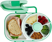 Kids Lunchbox with Detachable Snack Spinner Bundle with Hand Strap Sticker Sheet Reusable Bento Style Lunch Container 5 Small 1 Large Sandwich Compartment Dishwasher Safe