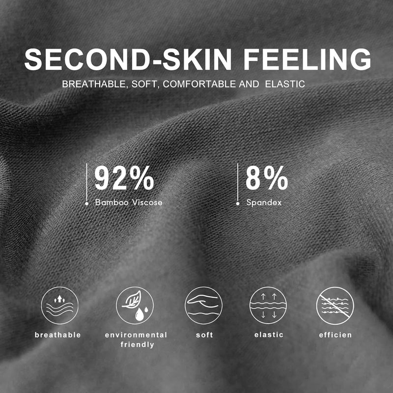 BAMBOO COOL Mens Boxers Short Classic Fit Soft Casual Underwear Loose Comfortable Breathable Boxer Shorts for Men 3 Pack