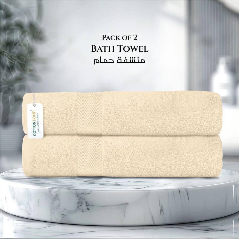 Cotton Home Rest Bath Towel- Set of 2 Sky Blue, Cotton Towel | 70x140cm / 27x55 inch, Luxury Hotel Towel Set Absorbent Durable Lightweight Washable Quick Dry Spa Quality Beach Pool Family Bath Towel.
