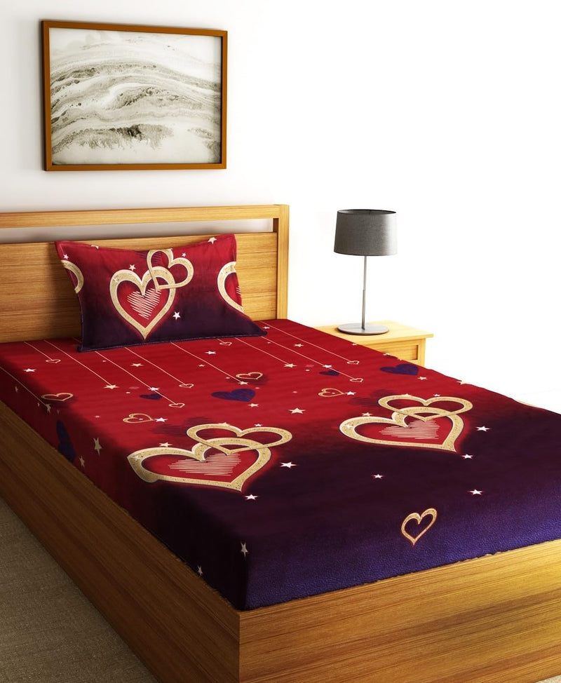 Fashion String 144TC Nature Embrace Lush Green Single Bedsheet with 1 Pillow Cover