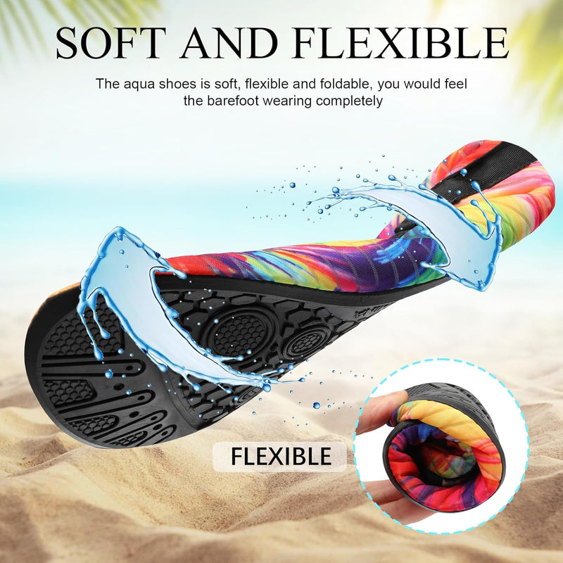 L-RUN Men Women Water Shoes Barefoot Aqua Socks Lightweight Swim Shoes for Beach Surf Pool Yoga