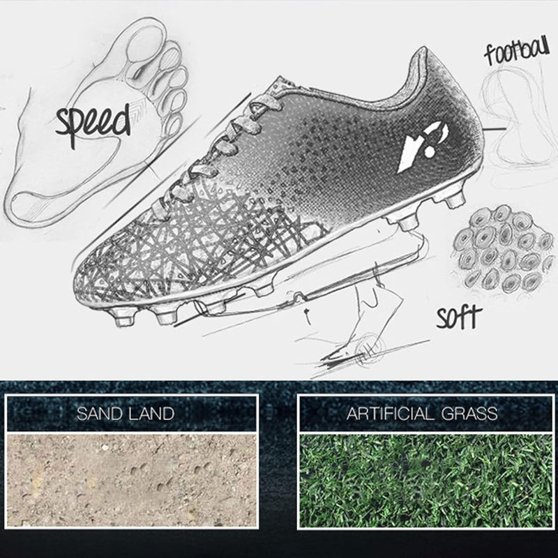 Football Boots Kids,FG/AG Soccer Athletics Training Shoes Men's Women's,Spikes Cleats Football Athletic Sneakers Boys Girls,Competition Trainers Fitness For Adult Youth,30-45 Size
