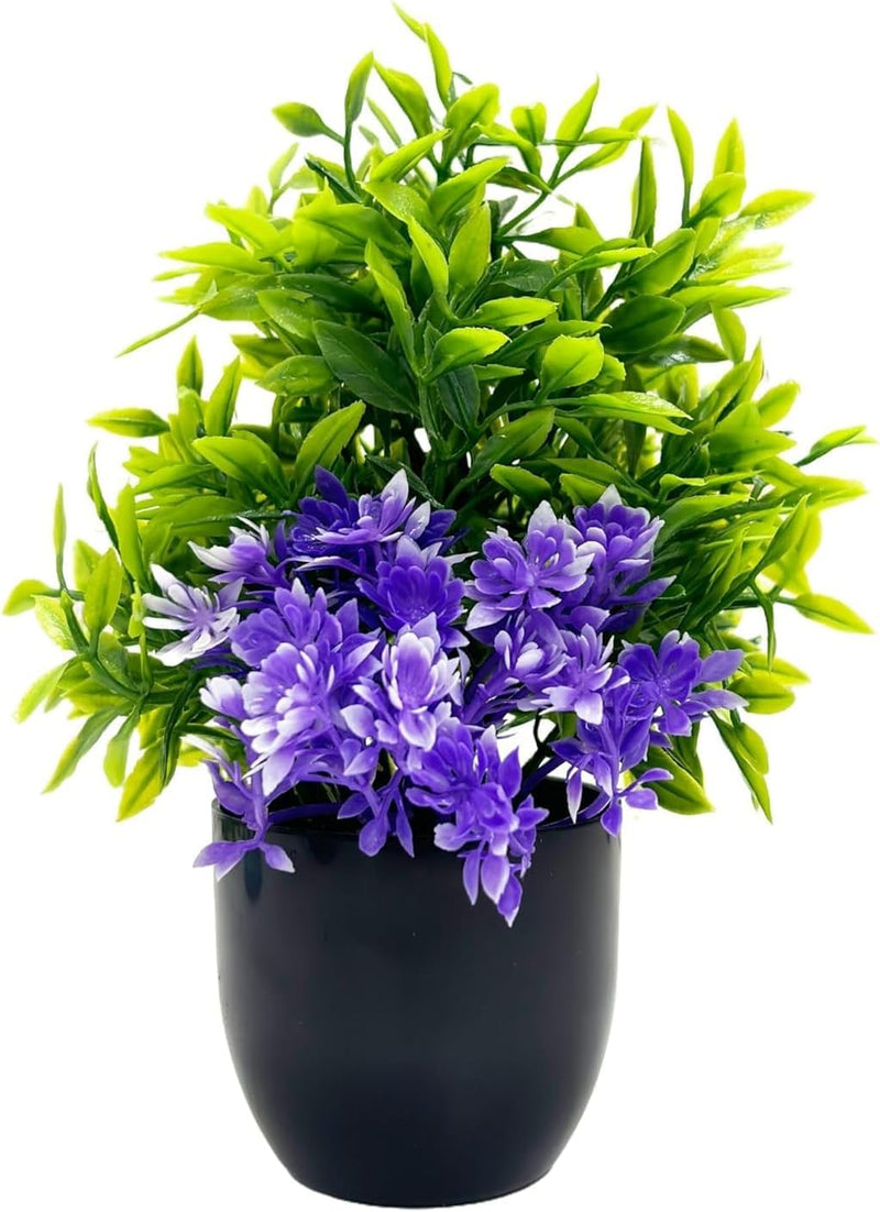 Dekorly Artificial Potted Plants, 8 Pack Artificial Plastic Eucalyptus Plants Small Indoor Potted Houseplants, Small Faux Plants for Home Decor Bathroom Office Farmhouse (Set 0F 8)