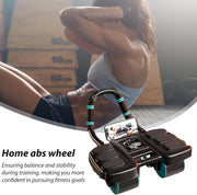 SKY-TOUCH 4-Wheel Automatic Rebound Ab Roller - Ultimate Core Strength Trainer with Elbow Supports, Knee Mat, and Timer for Effective Abs Workouts,36 23 25cm,Black