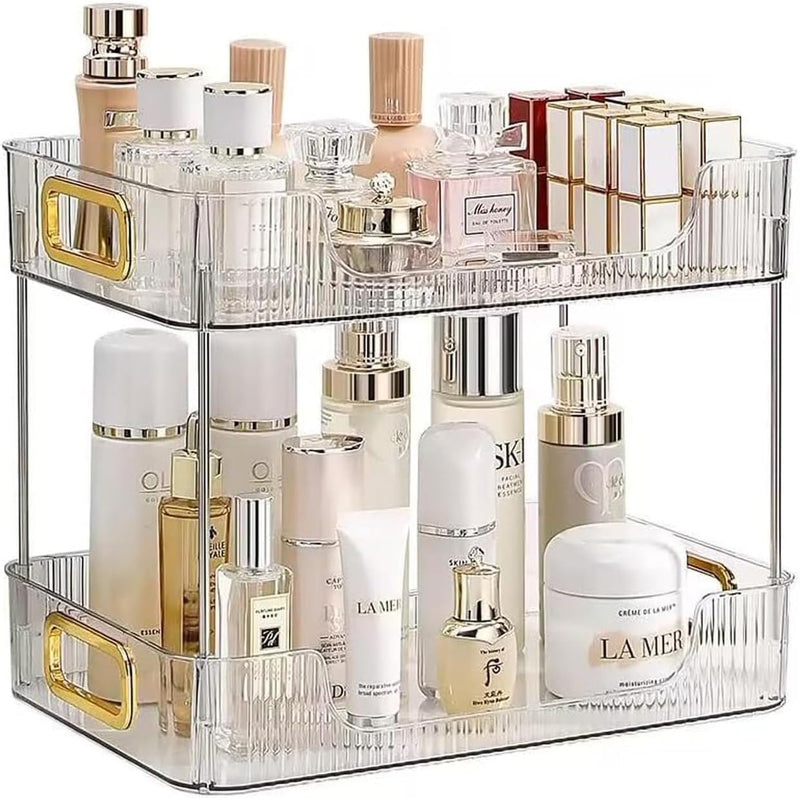 U-HOOME Bathroom Counter Organizer, Countertop Organizer and Storage,Bathroom Shelf Organizer,Cosmetics Skincare Shelf Organizer,Makeup Organizer Perfume for Dresser Vanity Tray, Spice Rack (Clean3)