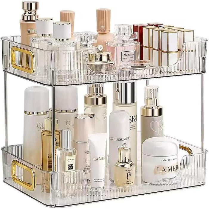 U-HOOME Bathroom Counter Organizer, Countertop Organizer and Storage,Bathroom Shelf Organizer,Cosmetics Skincare Shelf Organizer,Makeup Organizer Perfume for Dresser Vanity Tray, Spice Rack (Clean3)