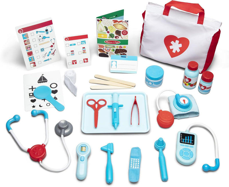 Melissa & Doug Get Well Doctor's Kit Play Set 25-Piece Pretend Medical Set with Bag, Tools & Accessories Role Play Toy for Kids Ages 3+ Educational & Imaginative Play MD8569 - get well doctor playset