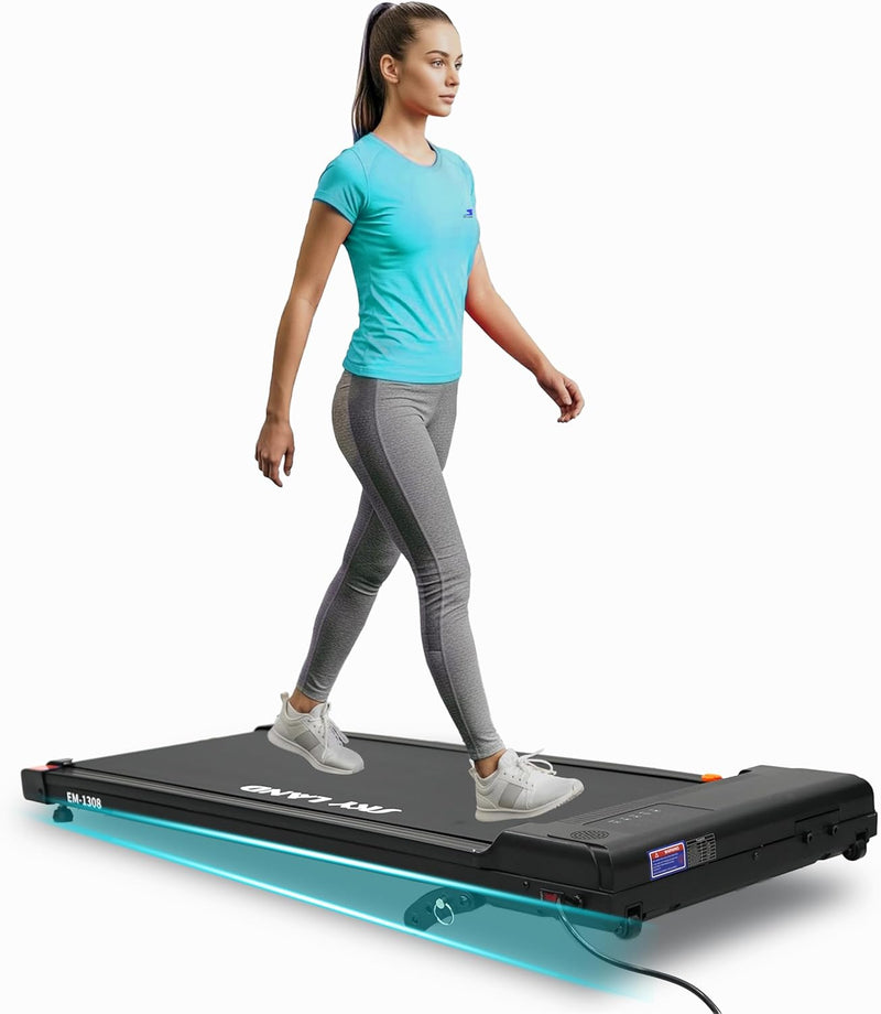 SKY LAND Walking Pad Treadmill for Home & Office Slim Under Desk Walking Treadmill with LED Display, Remote Control, Quiet Motor, Space-Saving Design - EM-1308 | Walking Pad with Incline – 2HP