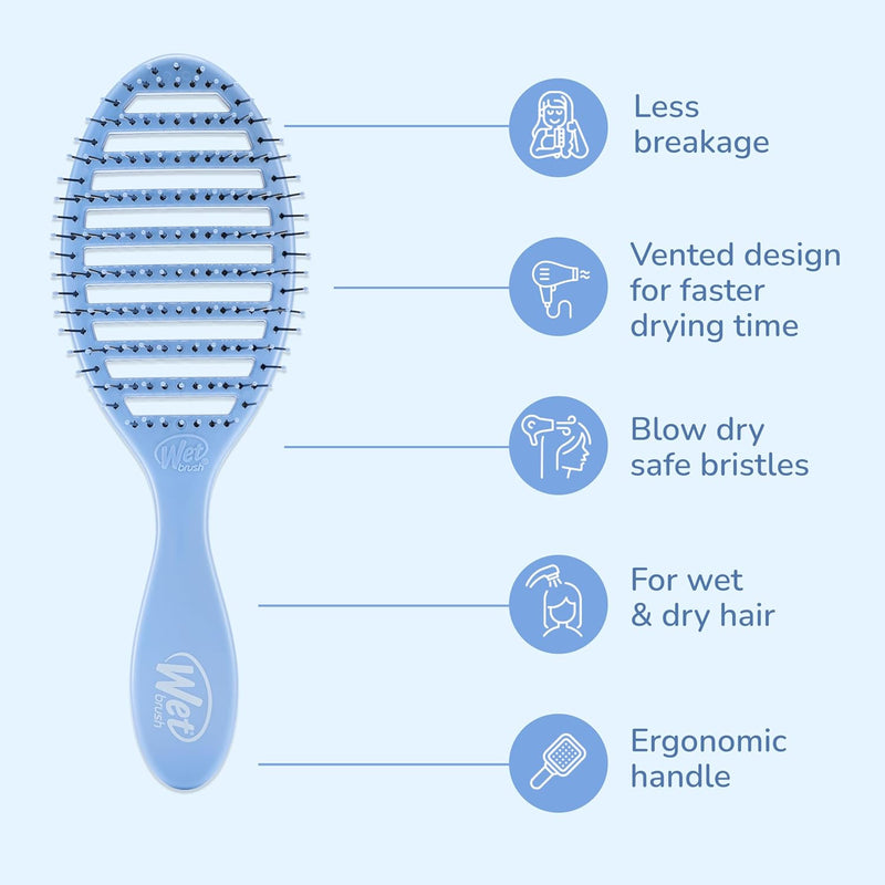 Wet Brush Speed Dry Hair Brush - Color Wash, Watermark - Vented Design and Ultra Soft HeatFlex Bristles Are Blow Dry Safe With Ergonomic Handle Manages Tangle and Uncontrollable Hair - Pain-Free