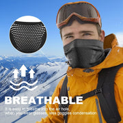 Tube Scarf Winter Neckerchief Neck Warmer Warm Windproof Ski Neck Warmer Ski Mask Tube Scarf Balaclava for Running Cycling Men Women Motorcycle Bicycle - 2 Pack - All Black + Red