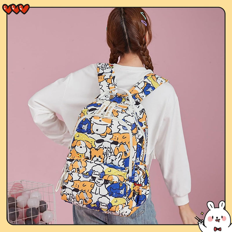 Mfikaryi Cute Cat Casual Daypack Teens Elementary School Backpack Students Bookbag for Girls Boysâ€¦