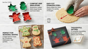 4 Pcs Christmas Cookie Cutters Set, Stainless Steel Holiday Cookie Cutters Christmas Ornament Shapes, Durable Food-Grade Baking Molds